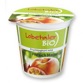 Jogurt brzoskwiniowy z marakują 3,7% Lobetaler BIO 150g