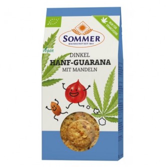 Ciasteczka orkiszowe z guaraną konopną z migdałami 150g Sommer & Co.
