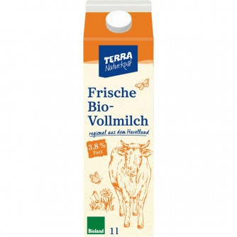 Mleko pełne 3,7% karton Terra Naturkost 1l