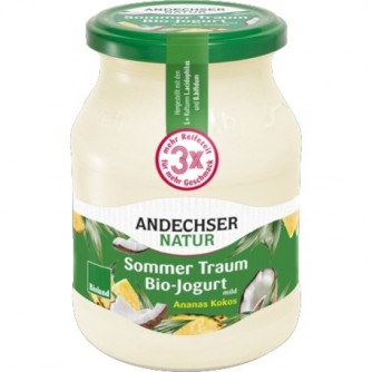 Jogurt sezonowy z ananasem i kokosem 3,7% Andechser Natur 500g