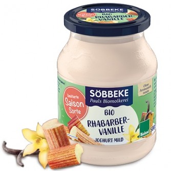 Jogurt sezonowy z rabarbarem i wanilią Söbbeke 500g